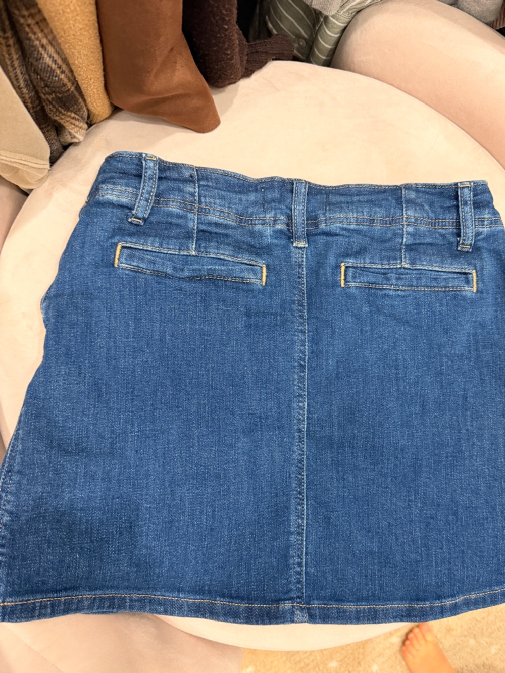 We The Free Blue Denim Mini Skirt